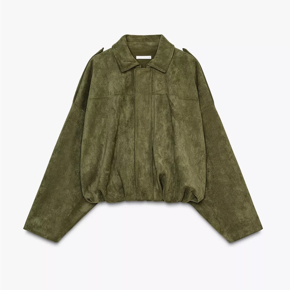 Zara Suede Effect Bomber Jacket